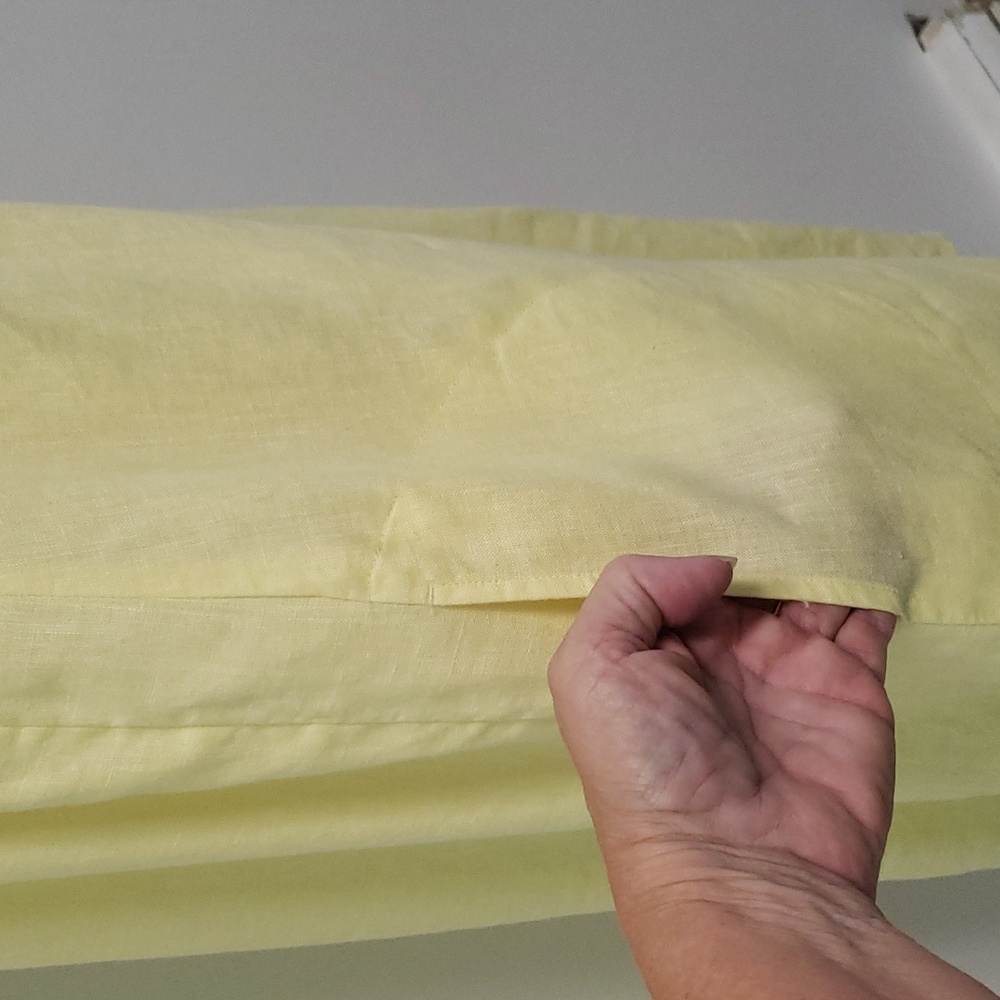 J Jill Love Linen butter-yellow linen midi dress with‎ pockets size large - Picture 5 of 14